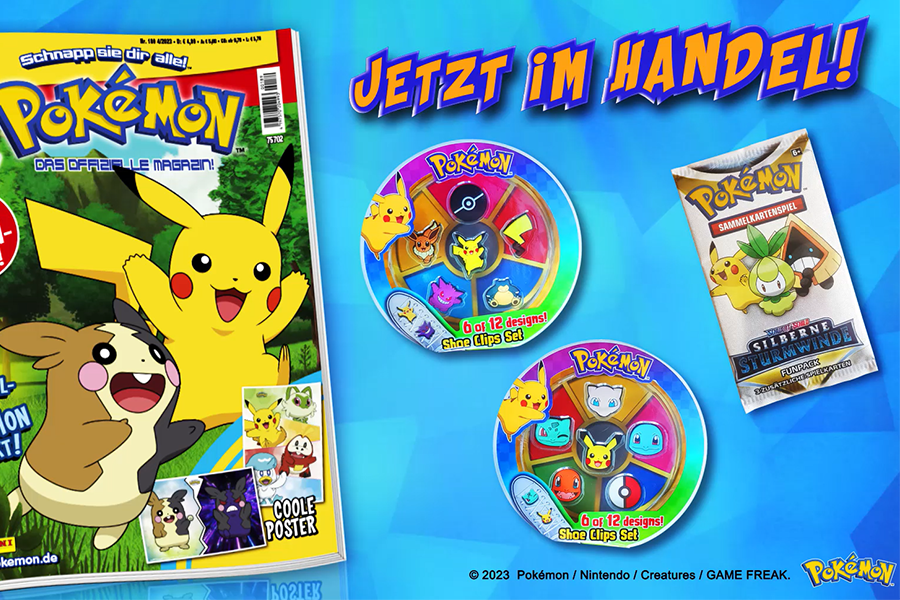 Man sieht das Cover des Pokémon Magazins. Durch Klick auf das Bild wird die Werbung dazu geöffnet, welche von Saner Ariduru gesprochen wurde.